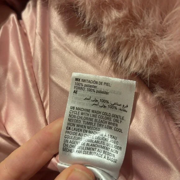 On 34th Collared Silver Pink Faux-Fur Jacket Size XL NWT - Picture 7 of 11